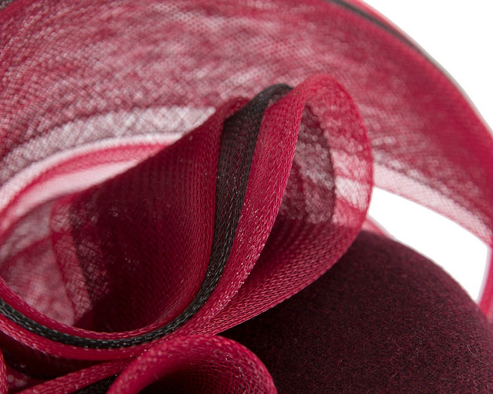 Wine winter racing pillbox fascinator by Fillies Collection - Image 5