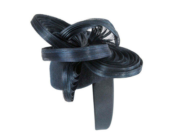 Bespoke navy winter fascinator by Fillies Collection - Image 4