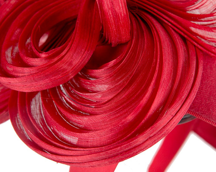 Bespoke red winter fascinator by Fillies Collection - Image 3