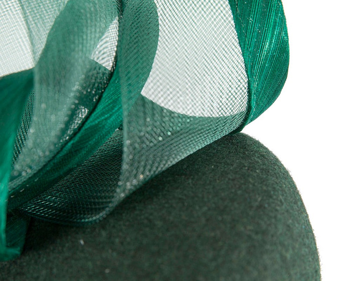 Dark Green Winter Pillbox Fascinator by Fillies Collection - Image 5