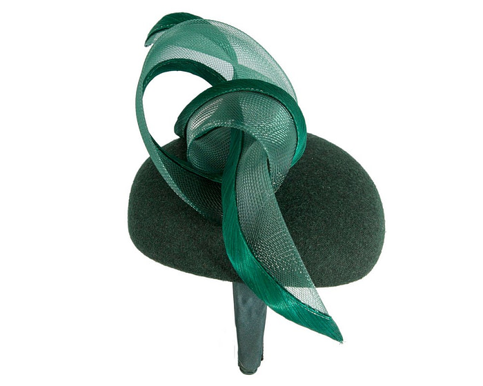 Dark Green Winter Pillbox Fascinator by Fillies Collection - Image 4
