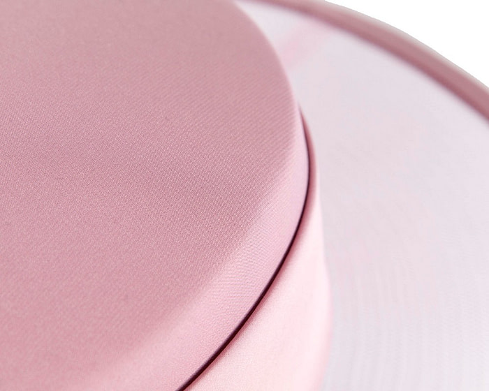 Custom made dusty pink boater hat by Cupids Millinery - Image 4