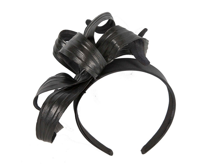 Modern Black Bow Fascinator by Max Alexander - Image 2