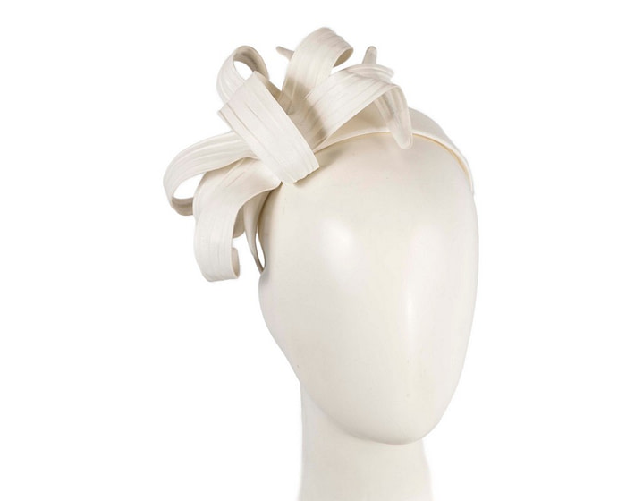 Modern Cream Bow Fascinator by Max Alexander