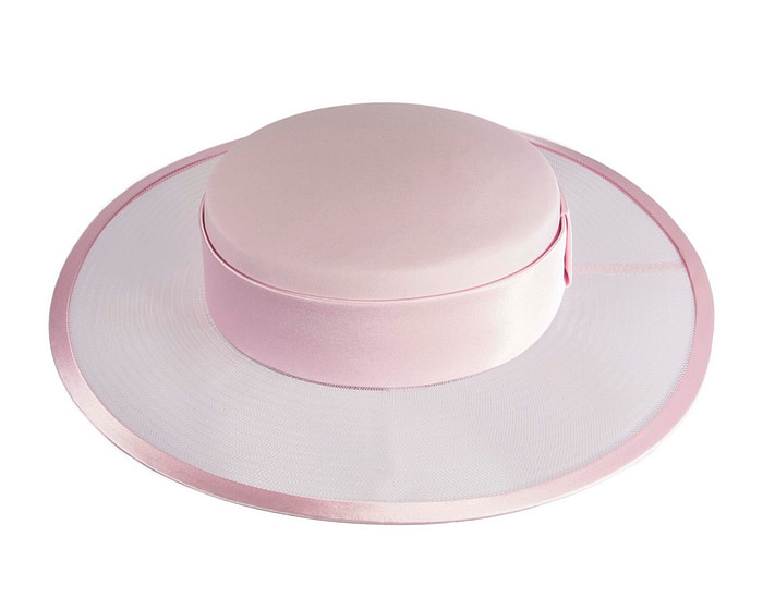 Custom made pink boater hat by Cupids Millinery - Image 4