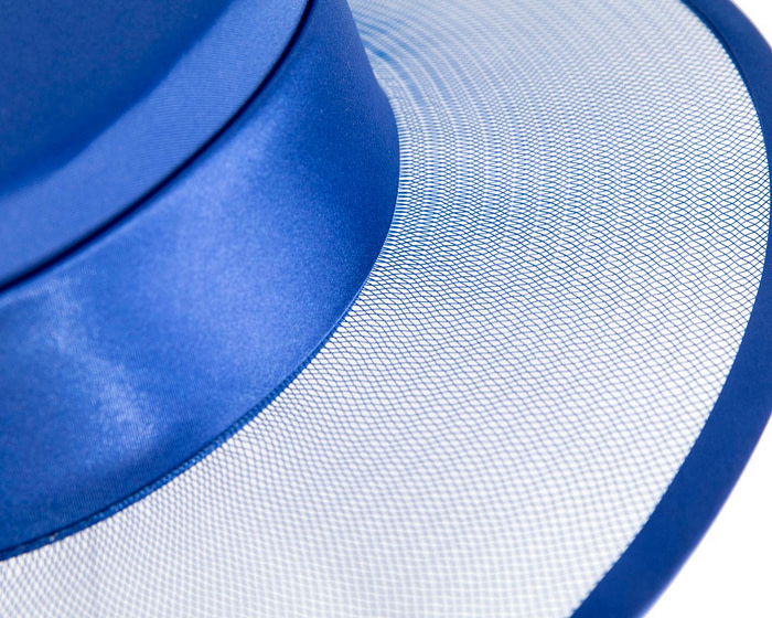 Custom made royal blue boater hat by Cupids Millinery - Image 5