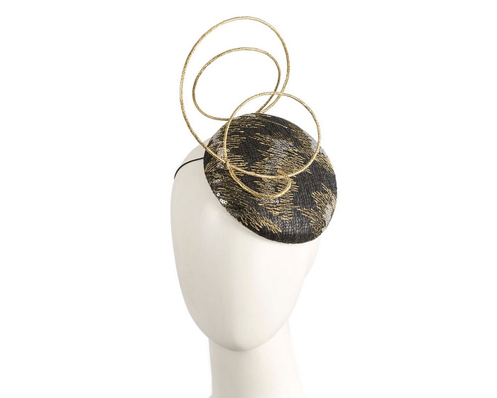 Bespoke black and gold fascinator by Fillies Collection