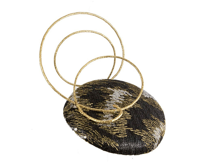 Bespoke black and gold fascinator by Fillies Collection - Image 2