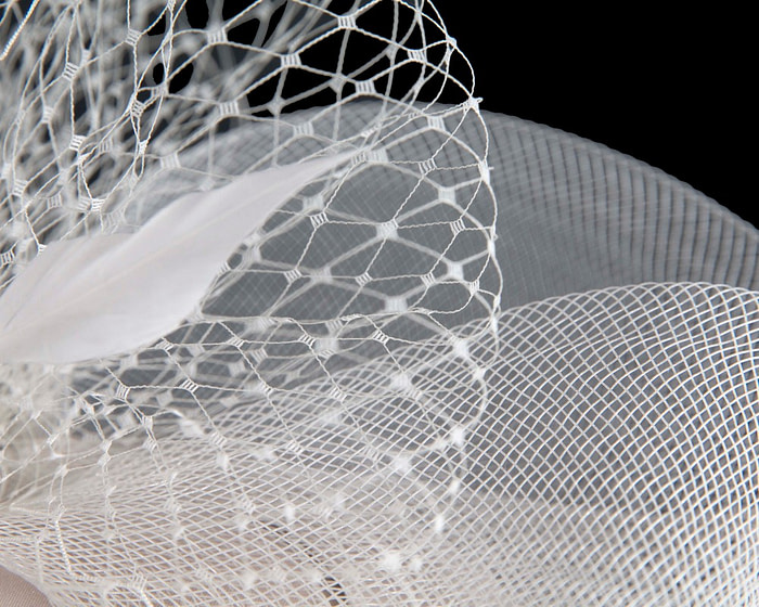 Ecru custom made fascinator hat - Image 6