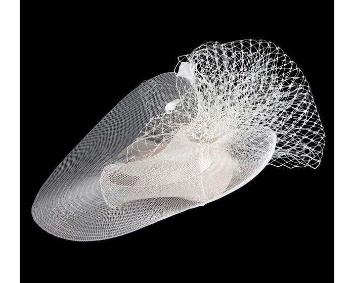 Ecru custom made fascinator hat - Image 4