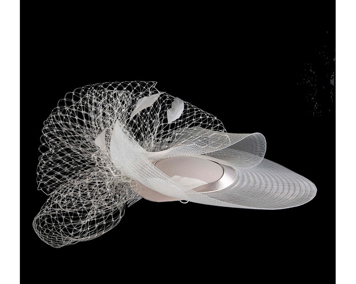 Ecru custom made fascinator hat - Image 3