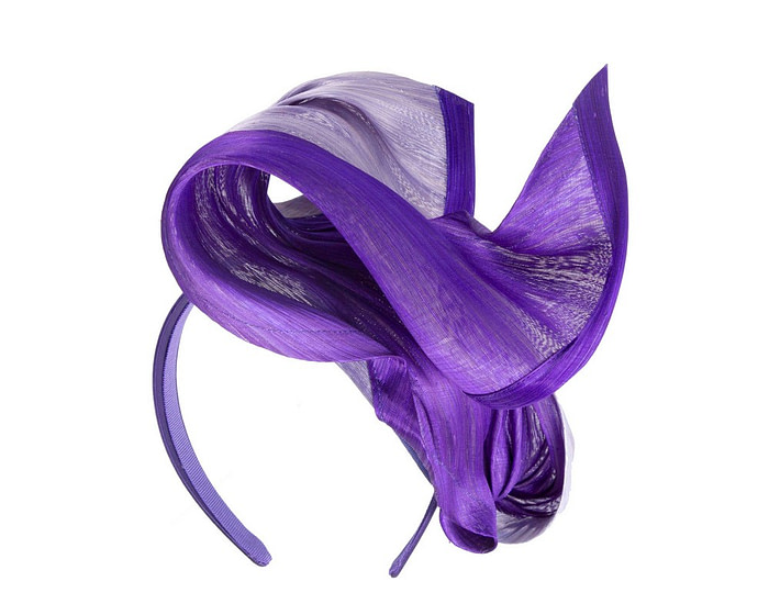Lilac & purple silk abaca fascinator by Fillies Collection - Image 6