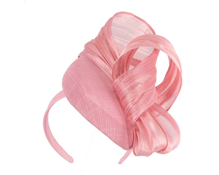 Dusty pink pillbox silk abaca bow by Fillies Collection S307 - Image 2