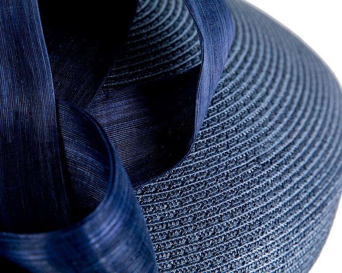 Fashion navy beret hat with bow by Max Alexander - Image 5