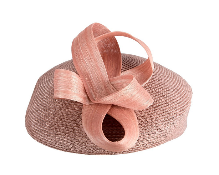 Fashion taupe beret hat with bow by Max Alexander - Image 4