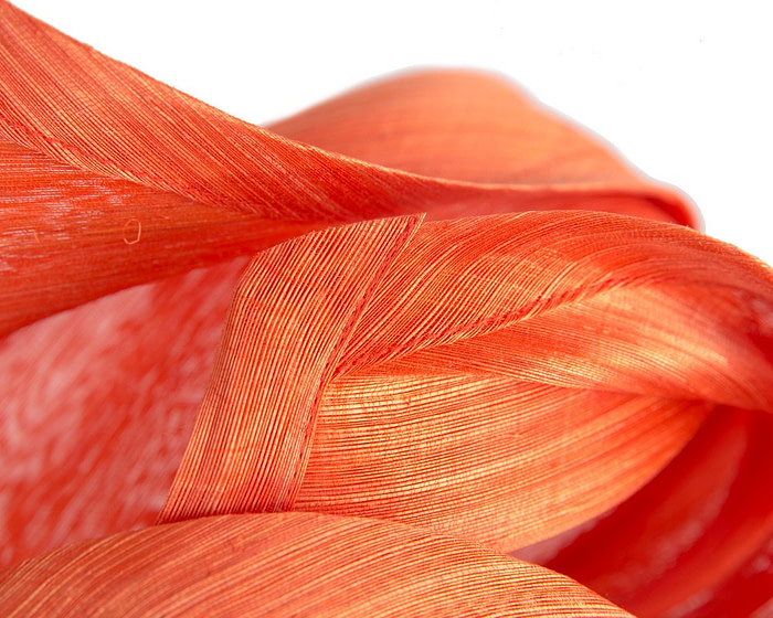 Orange silk abaca fascinator by Fillies Collection - Image 5