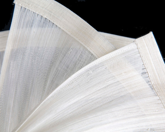 Twisted cream silk abaca fascinator by Fillies Collection - Image 3