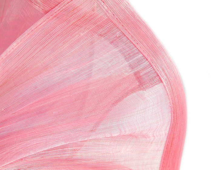 Twisted pink silk abaca fascinator by Fillies Collection - Image 3