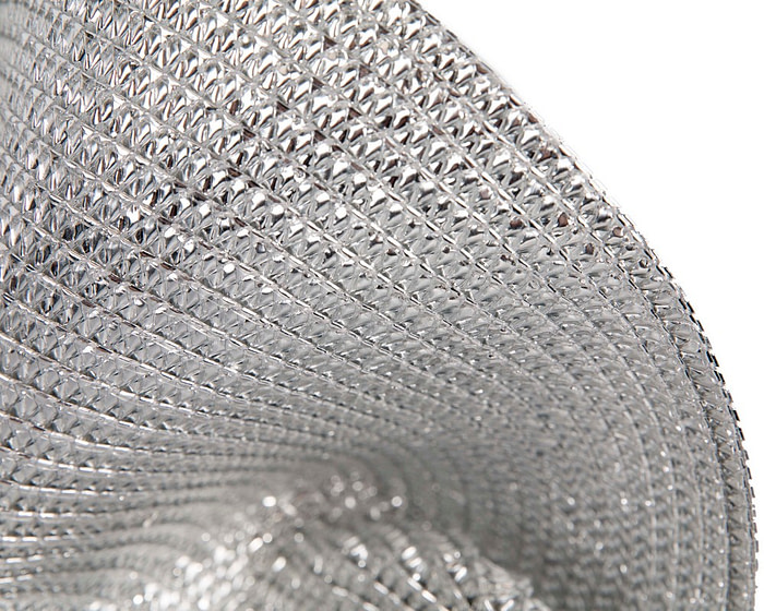 Bespoke shiny silver fascinator by Fillies Collection - Image 3
