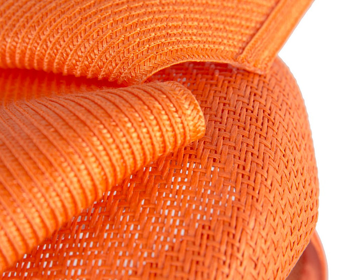 Bespoke orange pillbox fascinator by Fillies Collection - Image 5
