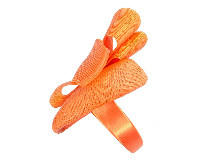 Bespoke orange pillbox fascinator by Fillies Collection - Image 4