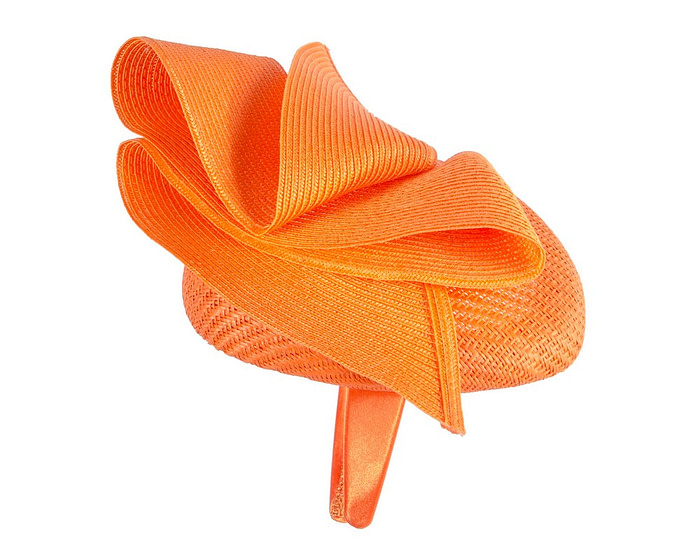Bespoke orange pillbox fascinator by Fillies Collection - Image 3