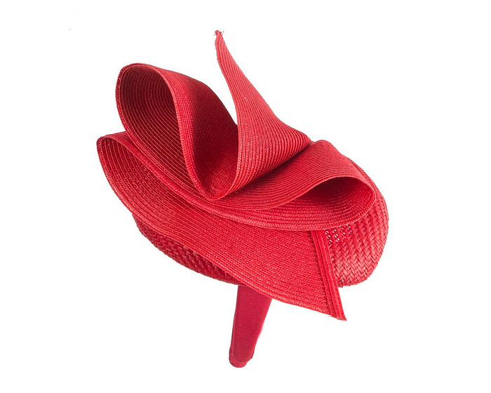 Bespoke red pillbox fascinator by Fillies Collection - Image 3