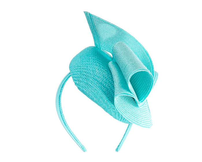 Bespoke turquoise pillbox fascinator by Fillies Collection - Image 6