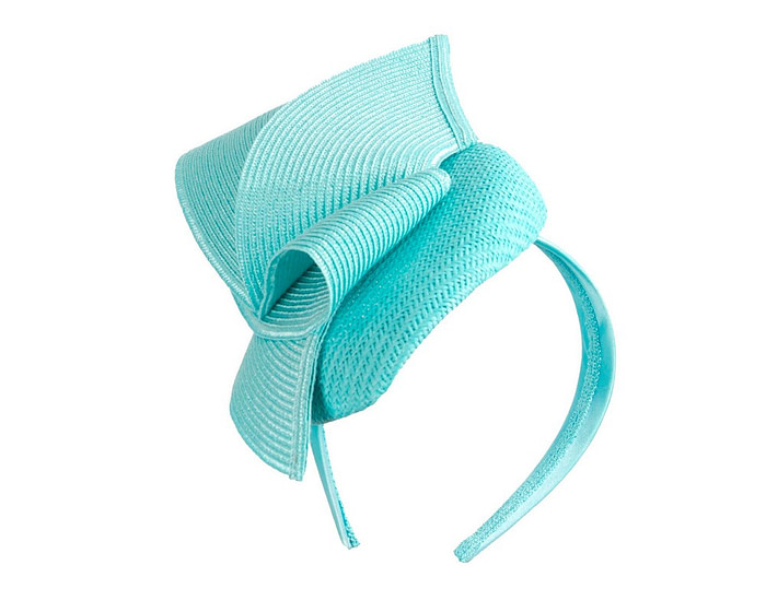 Bespoke turquoise pillbox fascinator by Fillies Collection - Image 2