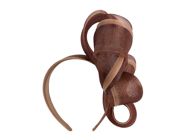 Chocolate & Coffee crinoline fascinator by Cupids Millinery - Image 4