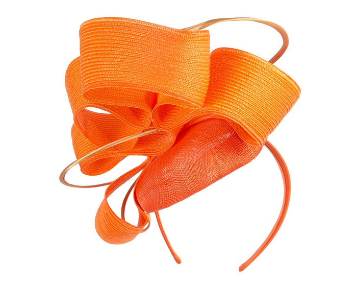 Orange designers Australian Made racing fascinator by Fillies Collection - Image 6