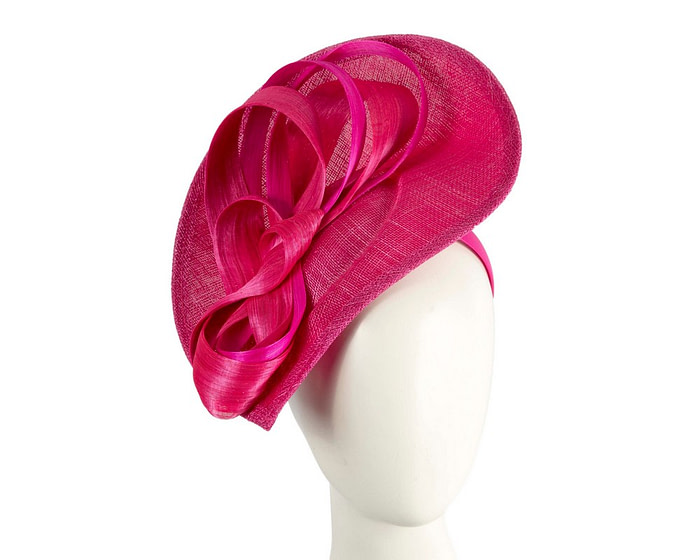 Fuchsia fascinator with loops by Max Alexander