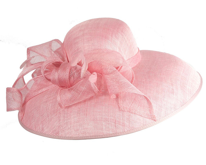 Large pink sinamay fashion hat by Max Alexander - Image 2