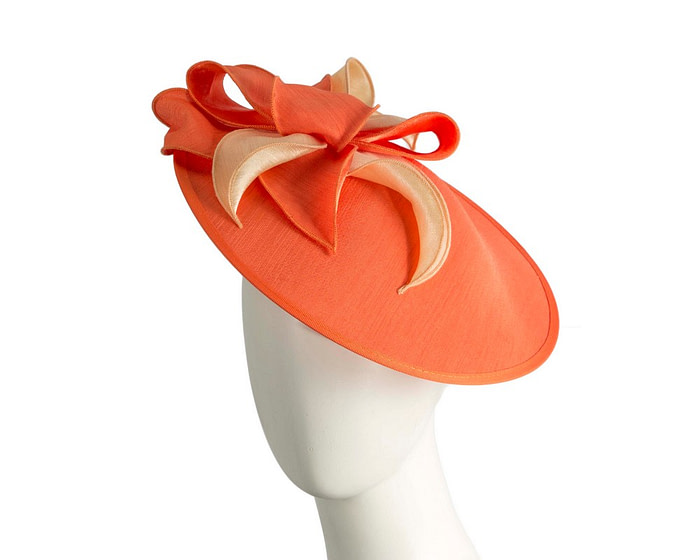 Covered orange racing fascinator by Max Alexander