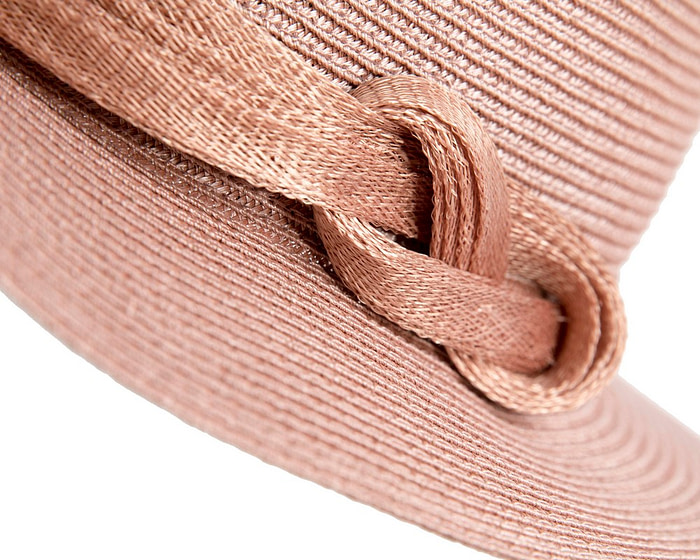Taupe soft brim braid fedora hat - Image 5