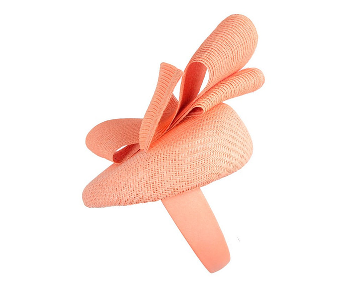 Bespoke coral pillbox fascinator by Fillies Collection - Image 4