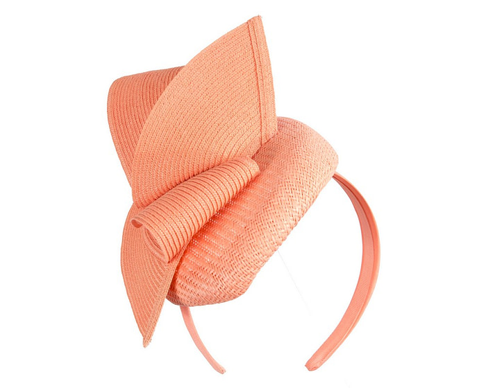 Bespoke coral pillbox fascinator by Fillies Collection - Image 2
