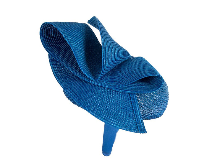 Bespoke royal blue pillbox fascinator by Fillies Collection - Image 3