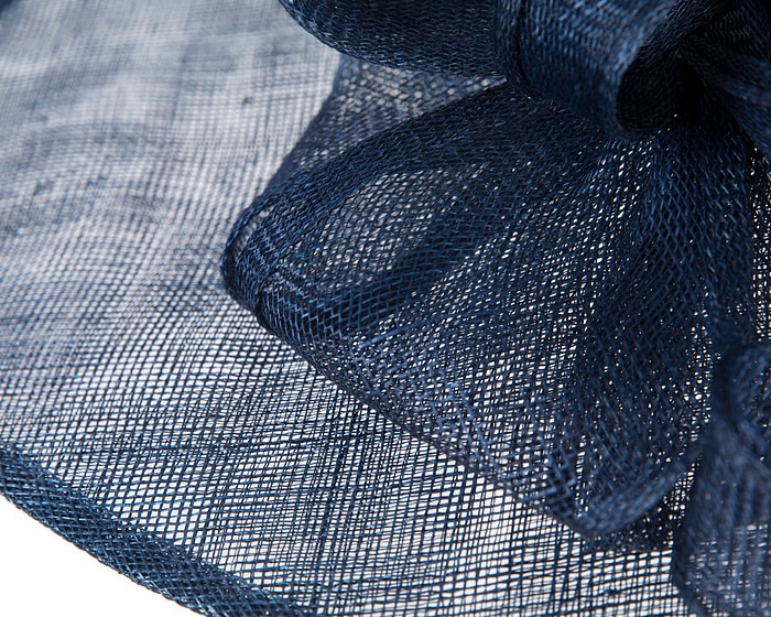 Large navy sinamay fashion hat by Max Alexander - Image 5