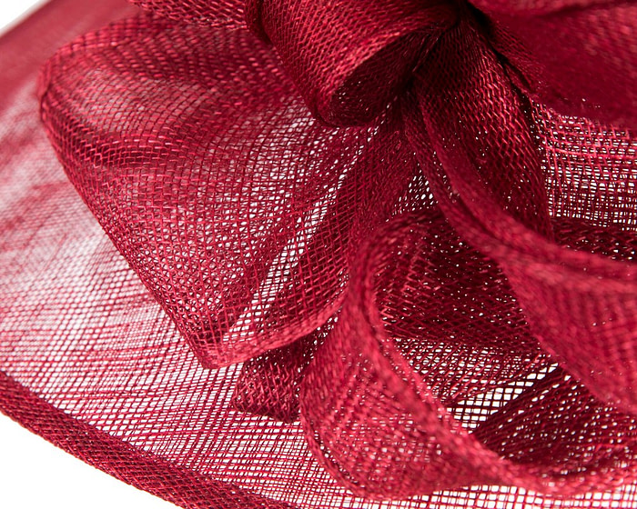 Large wine-colored sinamay fashion hat by Max Alexander - Image 5