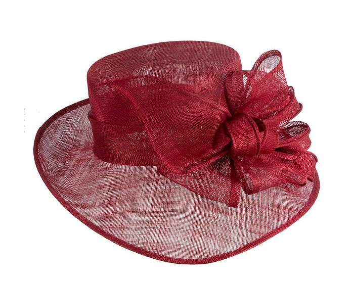 Large wine-colored sinamay fashion hat by Max Alexander - Image 4