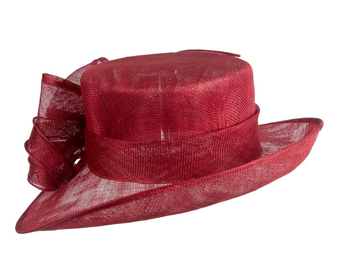 Large wine-colored sinamay fashion hat by Max Alexander - Image 3