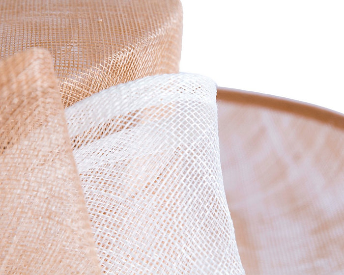 Nude & cream sinamay hat with large bow by Max Alexander - Image 5