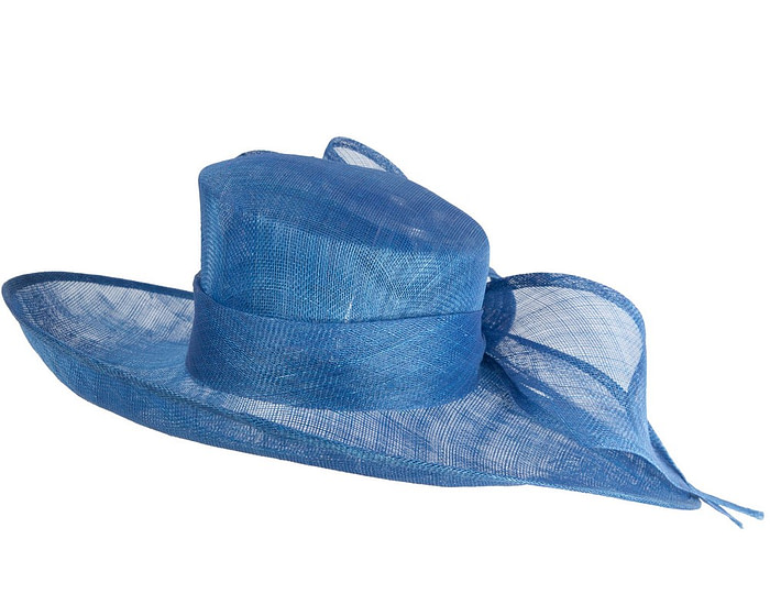 Royal Blue sinamay hat with large bow by Max Alexander - Image 6
