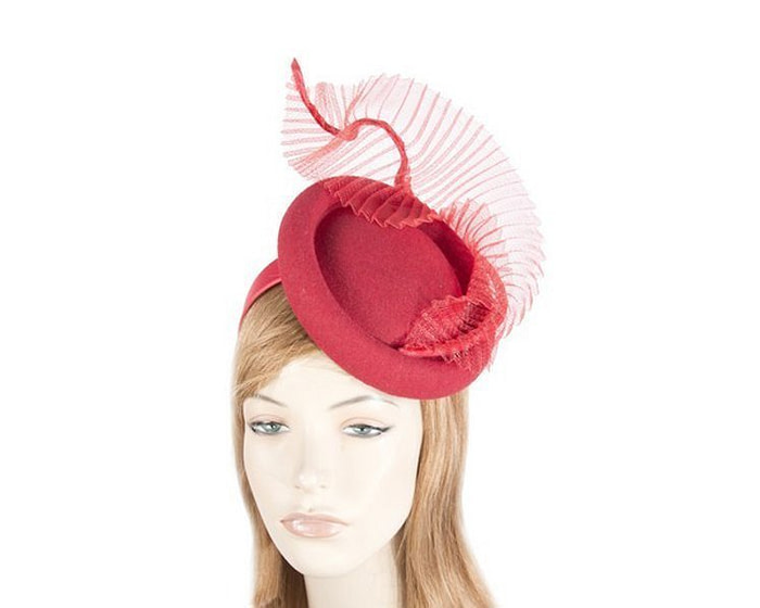 Bespoke red winter fascinator by Fillies Collection - Fascinators.com.au