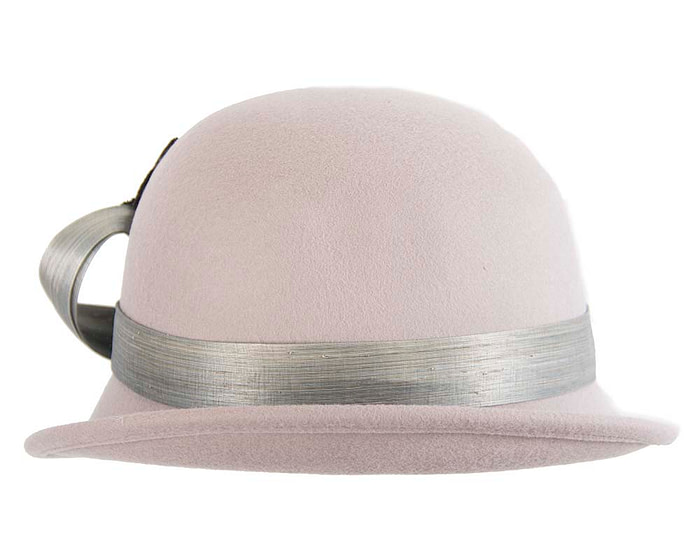 Silver grey felt cloche fashion hat - Fascinators.com.au