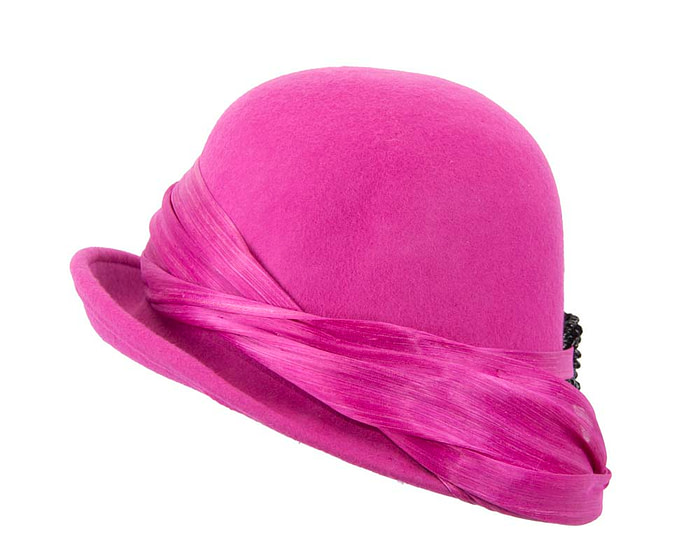 Australian made fuchsia felt bucket hat - Fascinators.com.au