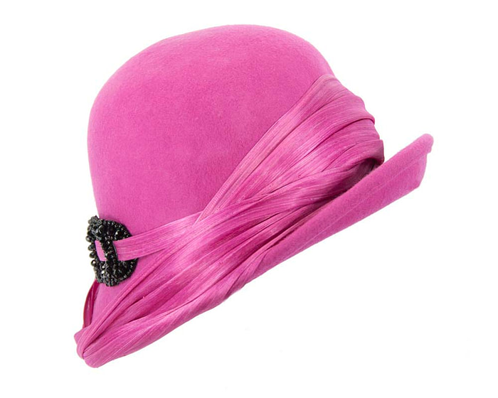 Australian made fuchsia felt bucket hat - Fascinators.com.au