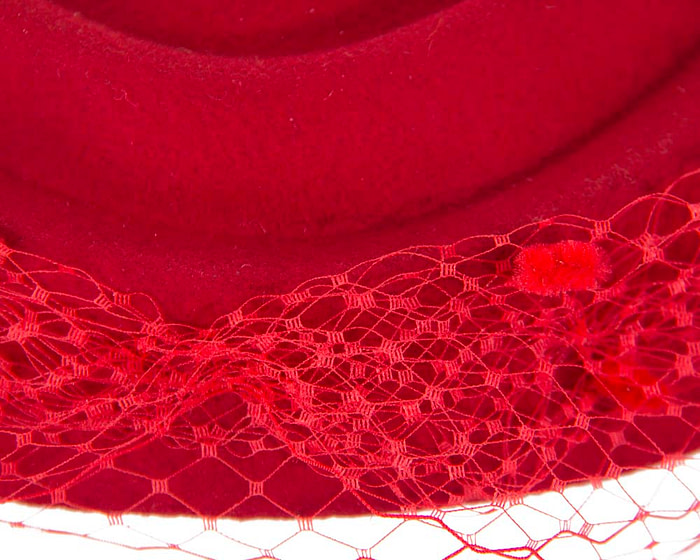 Large red felt winter beret - Fascinators.com.au