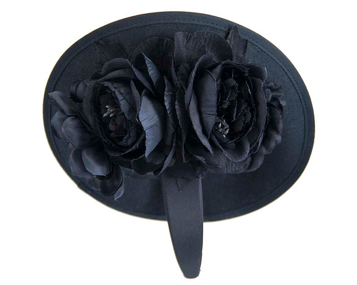 Large navy fascinators with flowers by Fillies Collection - Fascinators.com.au